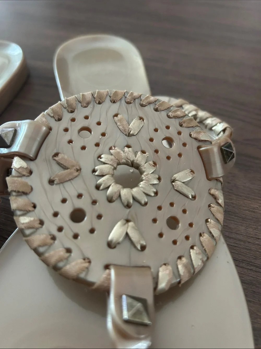 Jack Rogers Gold Jelly Sandals 8